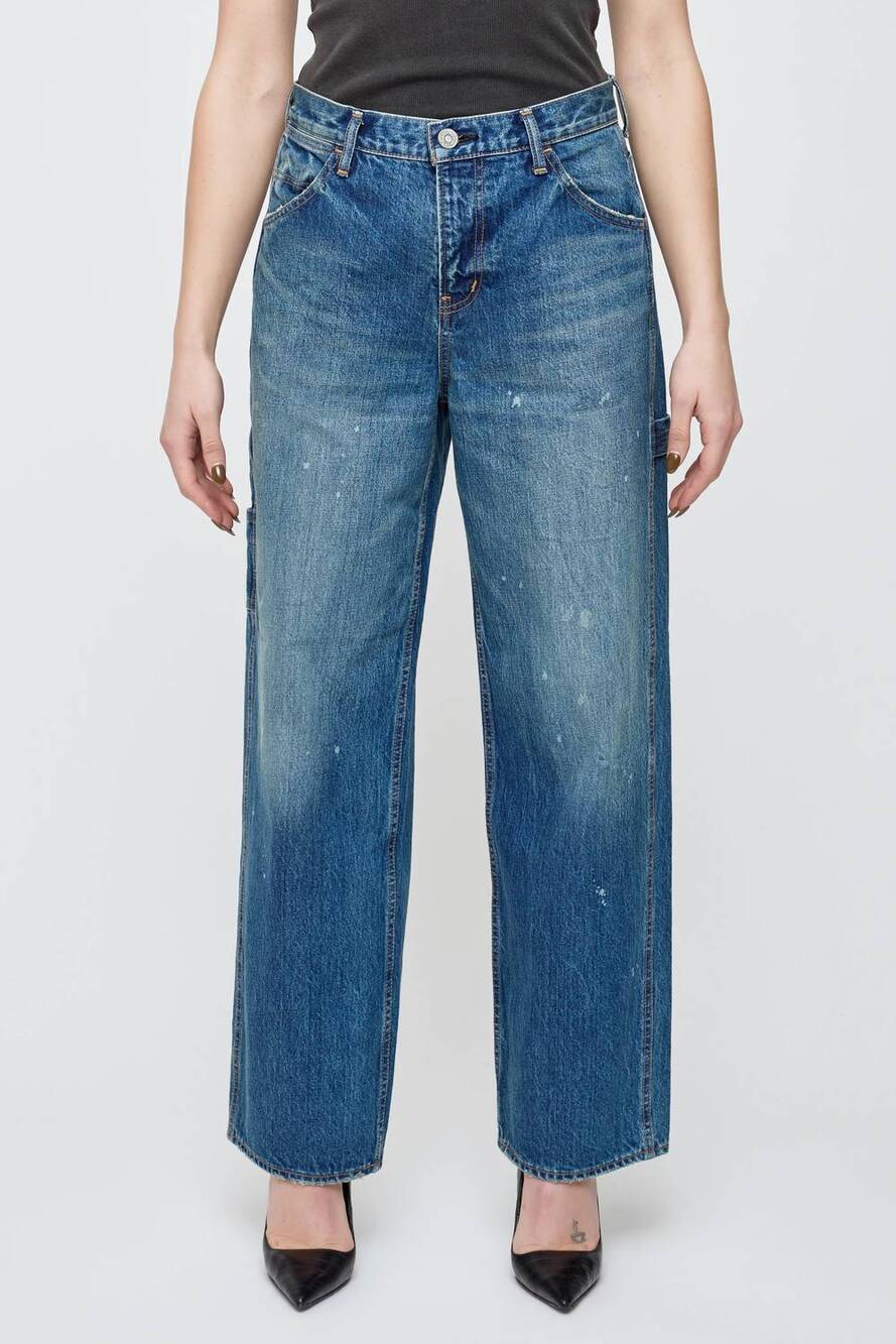 NEW MOUSSY roslyn painter pants in blue